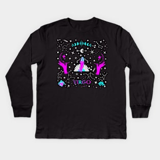 Virgo Zodiac Design Kids Long Sleeve T-Shirt